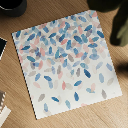 Spring Cascade II Blue Crop by Laura Marshall. Shown as a detailed flat fine art print, highlighting archival giclee quality. Available as an archival giclee rolled canvas, fine art paper, or poster print. SKU 40798a.