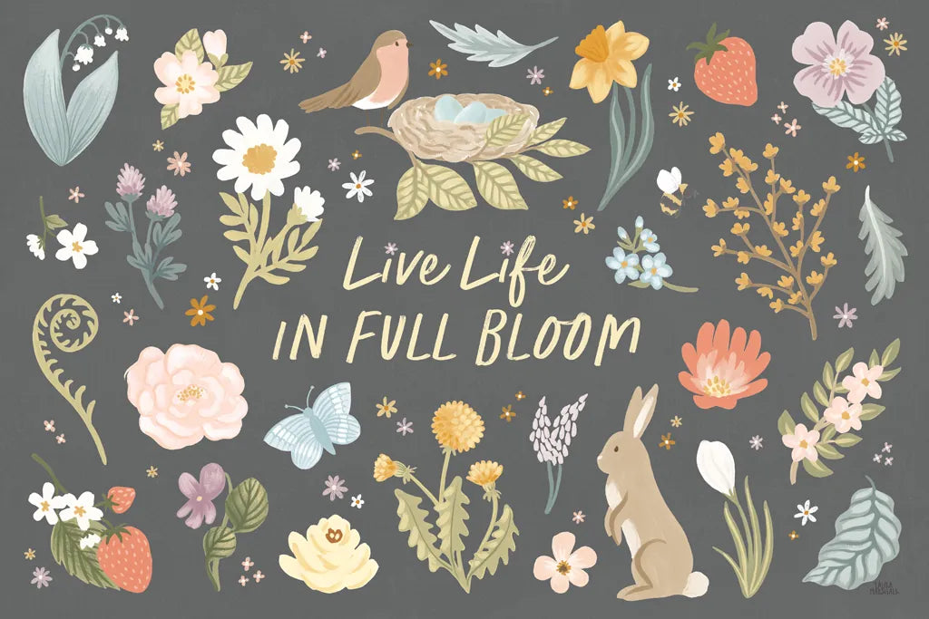 Spring Garden I Dark by Laura Marshall. SKU 73749i. Archival Giclee Fine art print for wall decor.