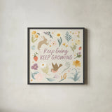 Spring Garden II by Laura Marshall. Shown in a sleek black glass frame for a contemporary gallery look. Available as an archival giclee rolled canvas, fine art paper, or poster print. SKU 73741a.