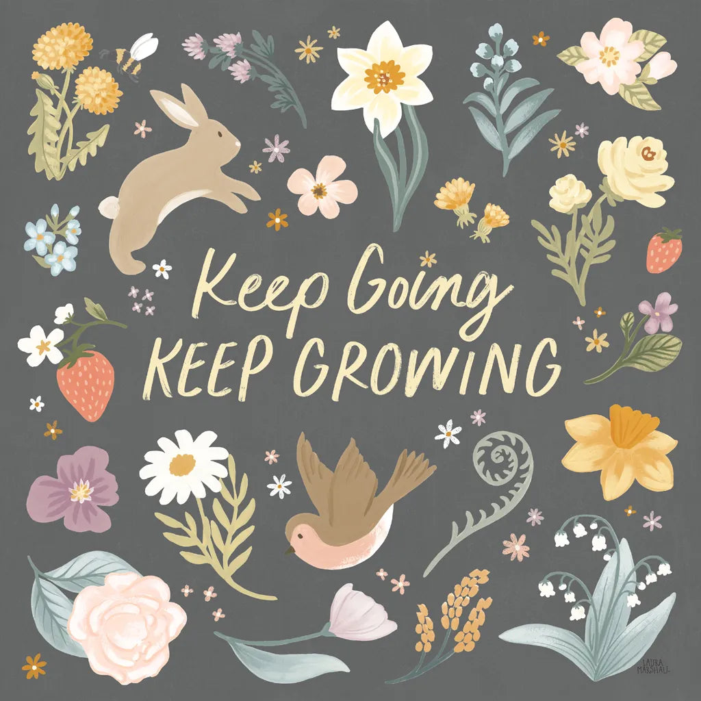 Spring Garden II Dark by Laura Marshall. SKU 73750a. Archival Giclee Fine art print for wall decor.