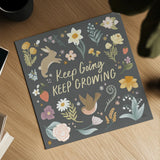 Spring Garden II Dark by Laura Marshall. Shown as a detailed flat fine art print, highlighting archival giclee quality. Available as an archival giclee rolled canvas, fine art paper, or poster print. SKU 73750a.