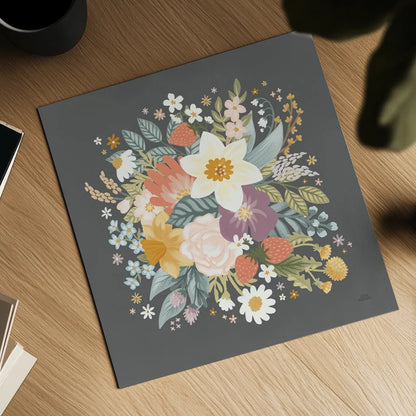 Spring Garden VII by Laura Marshall. Shown as a detailed flat fine art print, highlighting archival giclee quality. Available as an archival giclee rolled canvas, fine art paper, or poster print. SKU 73746a.
