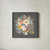 Spring Garden VII by Laura Marshall. Shown in a sleek black glass frame for a contemporary gallery look. Available as an archival giclee rolled canvas, fine art paper, or poster print. SKU 73746a.