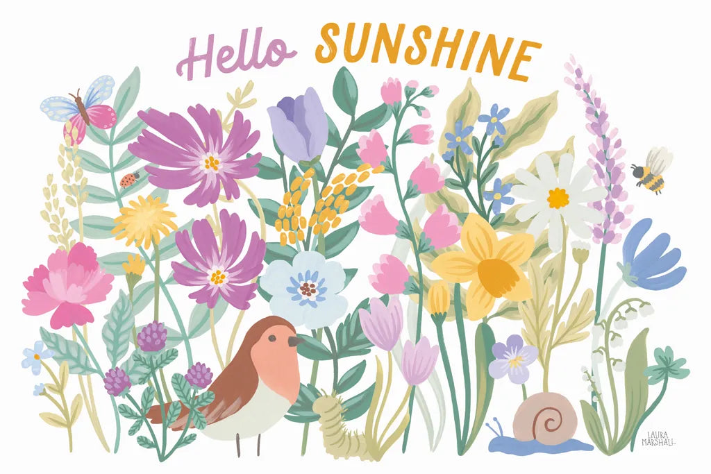 Spring Meadow I by Laura Marshall. SKU 86151i. Archival Giclee Fine art print for wall decor.