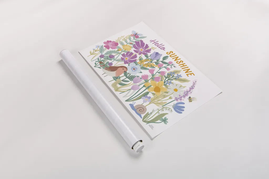 Spring Meadow I by Laura Marshall. shown as a rolled paper print. Available as archival giclee rolled canvas, fine art paper, or poster print. SKU 86151i.