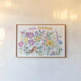 Spring Meadow I by Laura Marshall. shown as a paper print in a natural frame. Available as a archival giclee rolled canvas, fine art paper, or poster print. SKU 86151i.