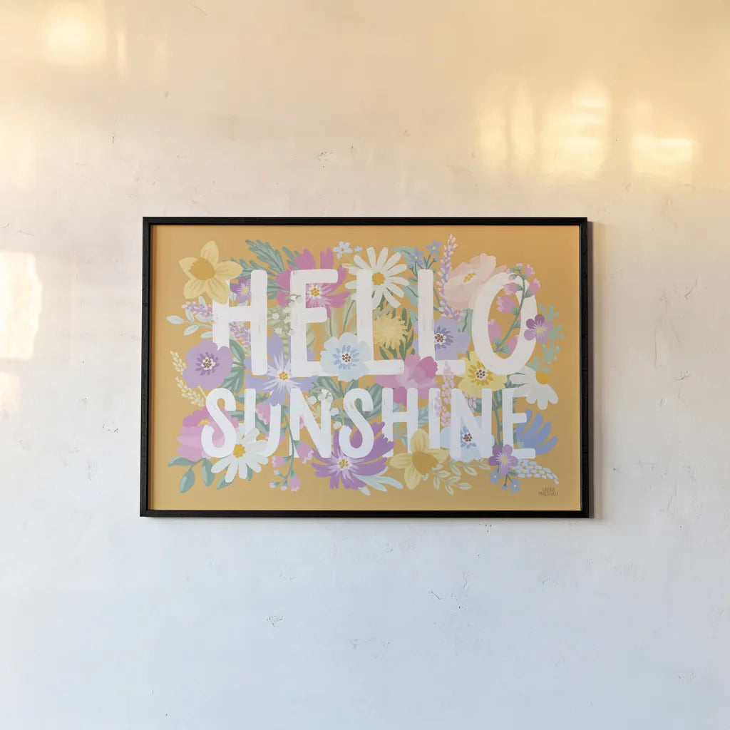 Spring Meadow IV by Laura Marshall. shown as a paper print in a black flame. Available as a archival giclee rolled canvas, fine art paper, or poster print. SKU 86154i.