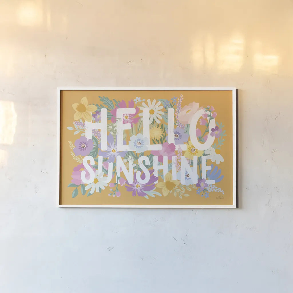 Spring Meadow IV by Laura Marshall. shown as a paper print in a white frame. Available as a archival giclee rolled canvas, fine art paper, or poster print. SKU 86154i.