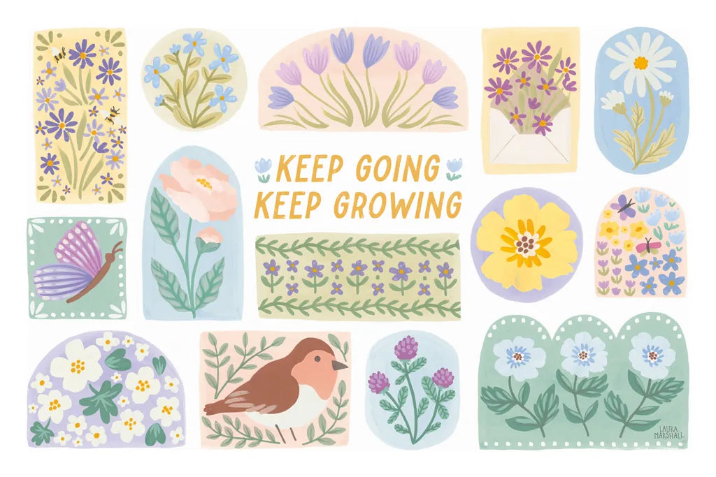 Spring Meadow IX by Laura Marshall. SKU 86159i. Archival Giclee Fine art print for wall decor.