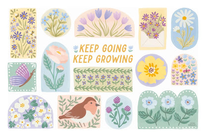 Spring Meadow IX by Laura Marshall. SKU 86159i. Archival Giclee Fine art print for wall decor.