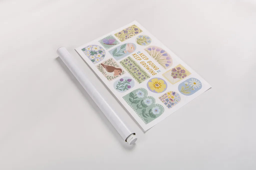 Spring Meadow IX by Laura Marshall. shown as a rolled paper print. Available as archival giclee rolled canvas, fine art paper, or poster print. SKU 86159i.