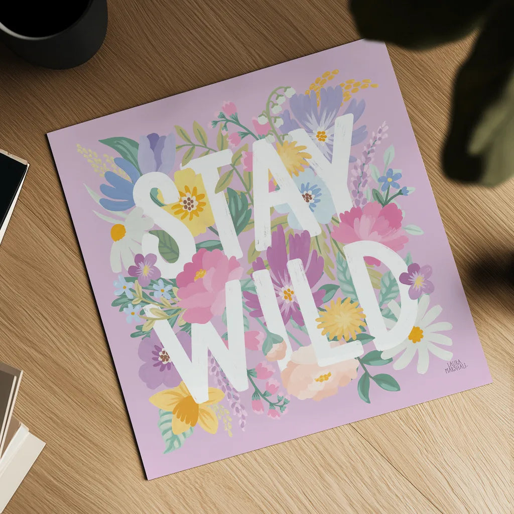 Spring Meadow V by Laura Marshall. Shown as a detailed flat fine art print, highlighting archival giclee quality. Available as an archival giclee rolled canvas, fine art paper, or poster print. SKU 86155a.