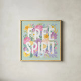 Spring Meadow VI by Laura Marshall. Shown in a natural wood glass frame for a timeless modern aesthetic. Available as an archival giclee rolled canvas, fine art paper, or poster print. SKU 86156a.