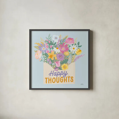 Spring Meadow VIII by Laura Marshall. Shown in a sleek black glass frame for a contemporary gallery look. Available as an archival giclee rolled canvas, fine art paper, or poster print. SKU 86158a.