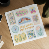 Spring Meadow X by Laura Marshall. Shown as a detailed flat fine art print, highlighting archival giclee quality. Available as an archival giclee rolled canvas, fine art paper, or poster print. SKU 86160a.