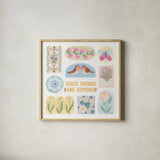 Spring Meadow X by Laura Marshall. Shown in a natural wood glass frame for a timeless modern aesthetic. Available as an archival giclee rolled canvas, fine art paper, or poster print. SKU 86160a.