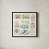 Spring Meadow XI by Laura Marshall. Shown in a sleek black glass frame for a contemporary gallery look. Available as an archival giclee rolled canvas, fine art paper, or poster print. SKU 86161a.