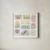 Spring Meadow XI by Laura Marshall. Shown in a crisp white glass frame for a clean and minimalist style. Available as an archival giclee rolled canvas, fine art paper, or poster print. SKU 86161a.