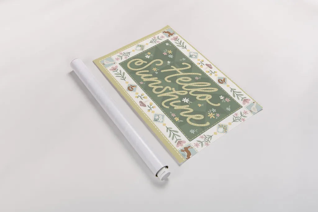 Spring Whimsy Bright I by Laura Marshall. shown as a rolled paper print. Available as archival giclee rolled canvas, fine art paper, or poster print. SKU 98069i.