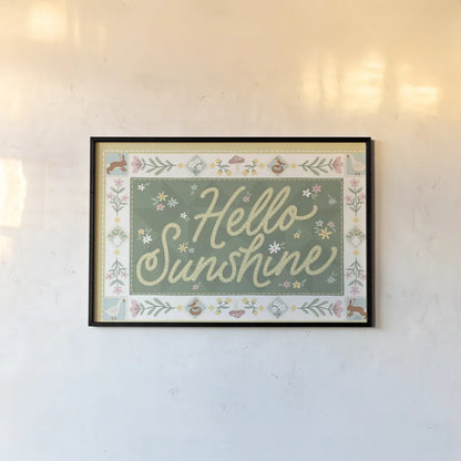 Spring Whimsy Bright I by Laura Marshall. shown as a paper print in a black flame. Available as a archival giclee rolled canvas, fine art paper, or poster print. SKU 98069i.