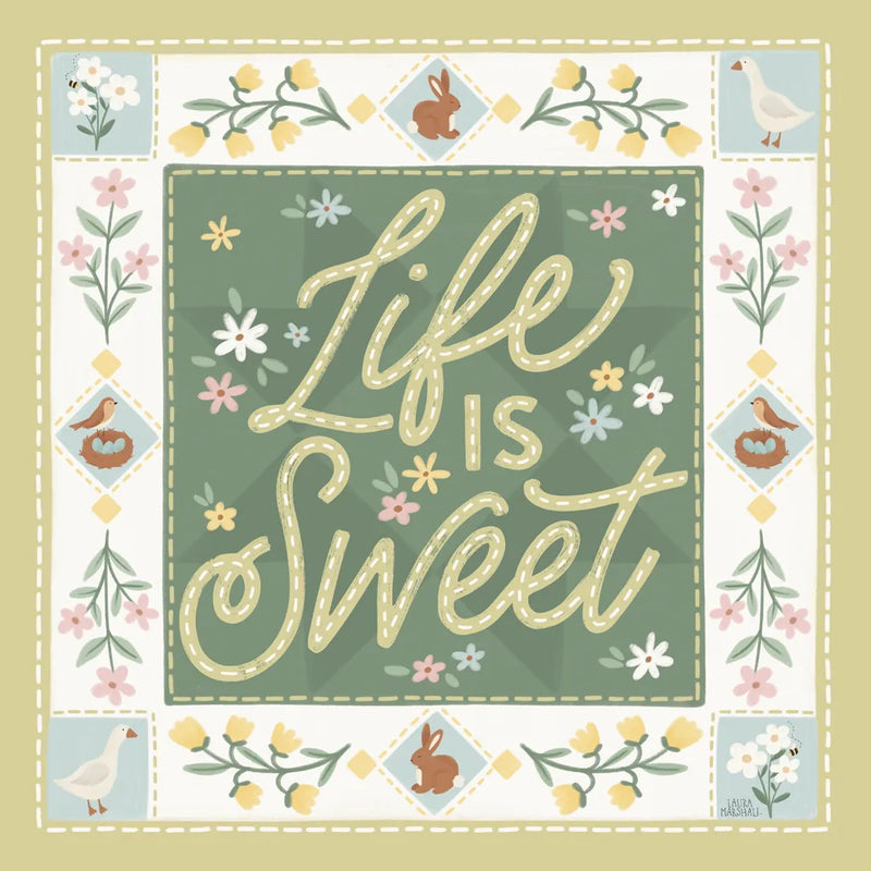 Spring Whimsy Bright II by Laura Marshall. SKU 98070a. Archival Giclee Fine art print for wall decor.