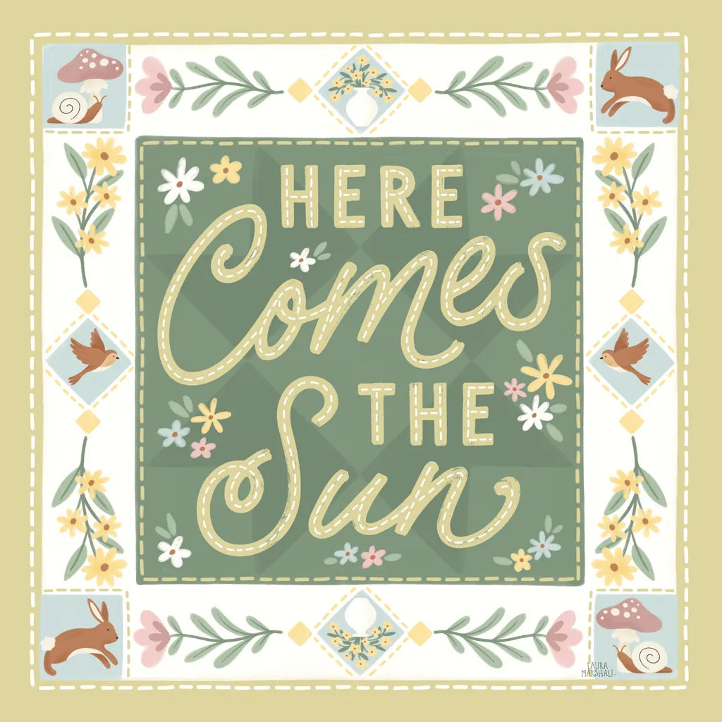 Spring Whimsy Bright III by Laura Marshall. SKU 98071a. Archival Giclee Fine art print for wall decor.