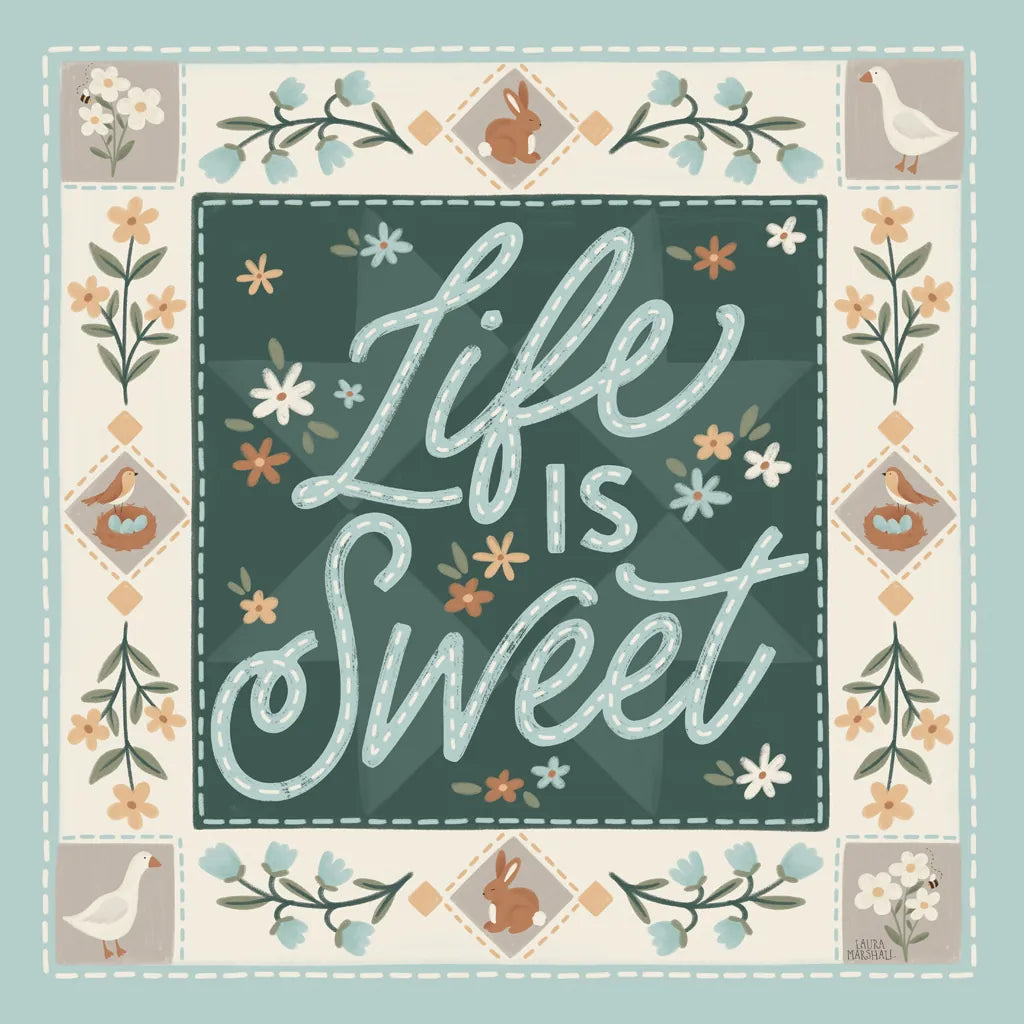 Spring Whimsy II by Laura Marshall. SKU 97894a. Archival Giclee Fine art print for wall decor.