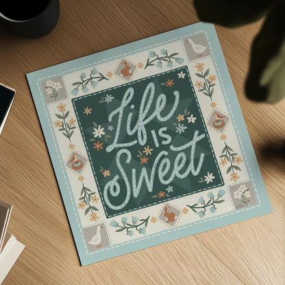 Spring Whimsy II by Laura Marshall. Shown as a detailed flat fine art print, highlighting archival giclee quality. Available as an archival giclee rolled canvas, fine art paper, or poster print. SKU 97894a.