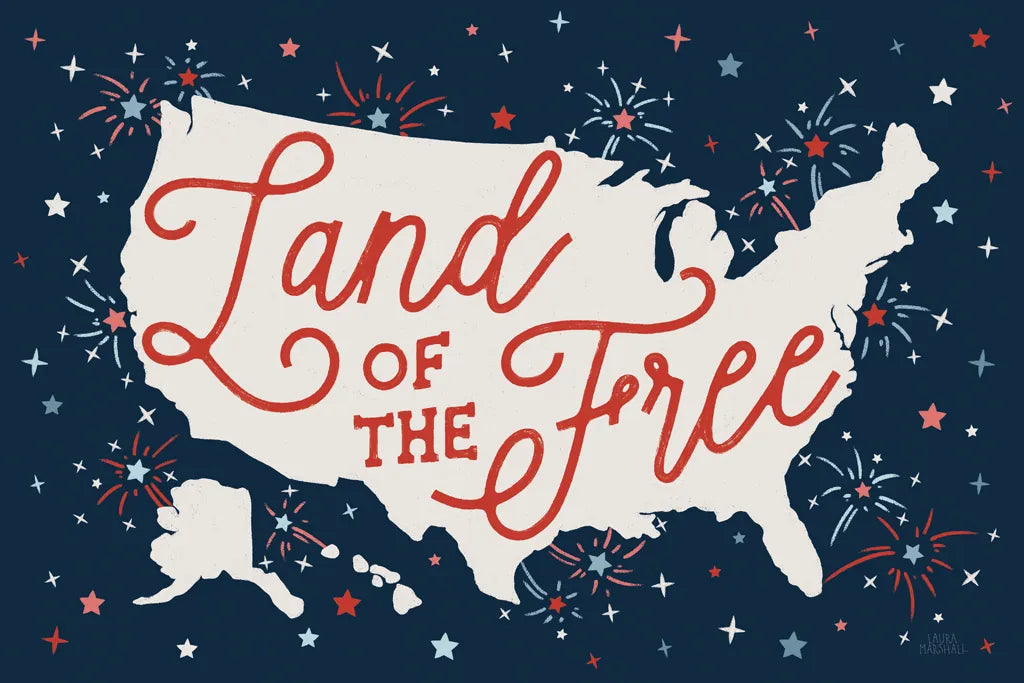 Stars and Stripes I by Laura Marshall. SKU 76267i. Archival Giclee Fine art print for wall decor.