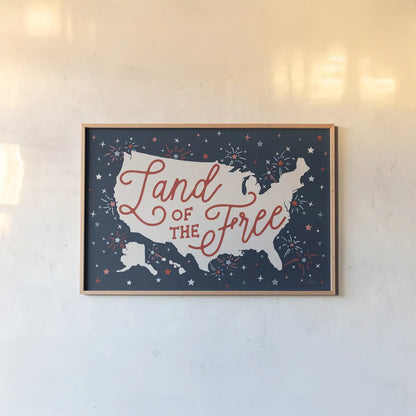 Stars and Stripes I by Laura Marshall. shown as a paper print in a natural frame. Available as a archival giclee rolled canvas, fine art paper, or poster print. SKU 76267i.