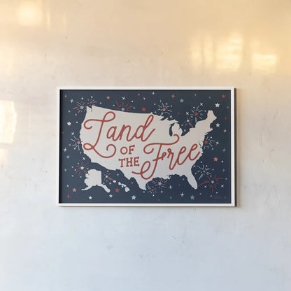 Stars and Stripes I by Laura Marshall. shown as a paper print in a white frame. Available as a archival giclee rolled canvas, fine art paper, or poster print. SKU 76267i.