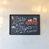 Stars and Stripes II by Laura Marshall. shown as a paper print in a black flame. Available as a archival giclee rolled canvas, fine art paper, or poster print. SKU 76268i.