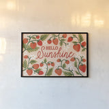 Strawberry Fields I by Laura Marshall. shown as a paper print in a black flame. Available as a archival giclee rolled canvas, fine art paper, or poster print. SKU 87177i.