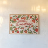 Strawberry Fields I by Laura Marshall. shown as a paper print in a natural frame. Available as a archival giclee rolled canvas, fine art paper, or poster print. SKU 87177i.