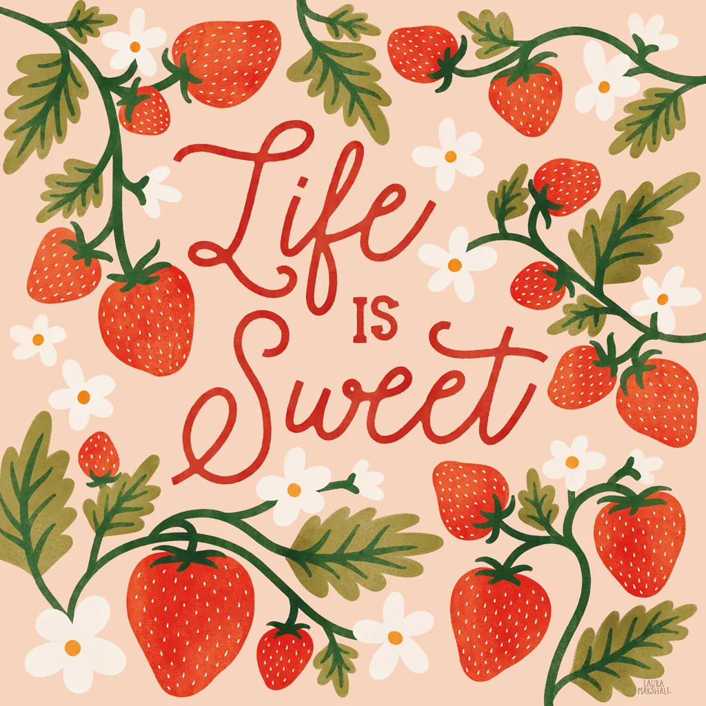 Strawberry Fields II by Laura Marshall. SKU 87178a. Archival Giclee Fine art print for wall decor.