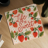 Strawberry Fields II by Laura Marshall. Shown as a detailed flat fine art print, highlighting archival giclee quality. Available as an archival giclee rolled canvas, fine art paper, or poster print. SKU 87178a.