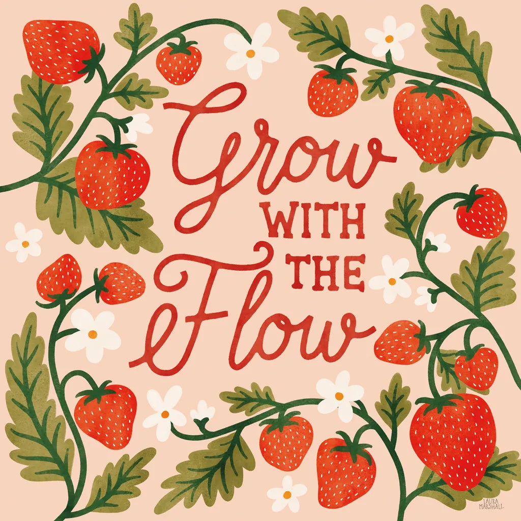 Strawberry Fields III by Laura Marshall. SKU 87179a. Archival Giclee Fine art print for wall decor.