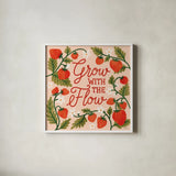 Strawberry Fields III by Laura Marshall. Shown in a crisp white glass frame for a clean and minimalist style. Available as an archival giclee rolled canvas, fine art paper, or poster print. SKU 87179a.