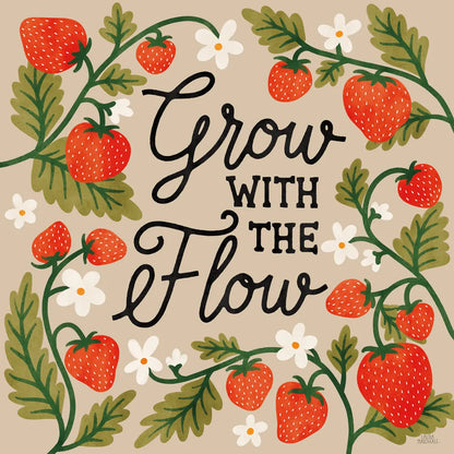 Strawberry Fields III Neutral by Laura Marshall. SKU 87425a. Archival Giclee Fine art print for wall decor.