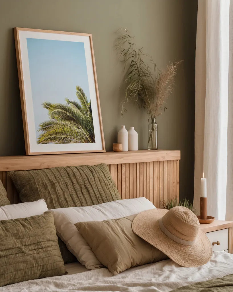 Summer I by Laura Marshall. shown as a paper print in a natural frame. Available as a archival giclee rolled canvas, fine art paper, or poster print. SKU 42854h.