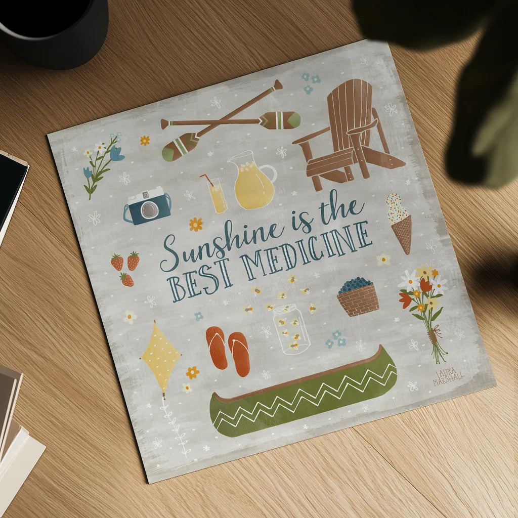 Summer Sunshine II by Laura Marshall. Shown as a detailed flat fine art print, highlighting archival giclee quality. Available as an archival giclee rolled canvas, fine art paper, or poster print. SKU 31213a.