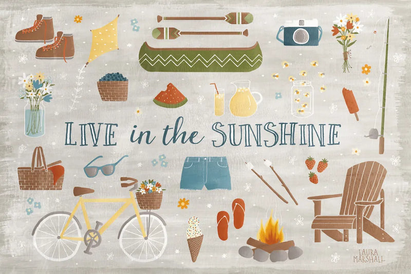 Summer Sunshine III by Laura Marshall. SKU 31214i. Archival Giclee Fine art print for wall decor.