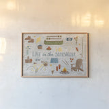 Summer Sunshine III by Laura Marshall. shown as a paper print in a natural frame. Available as a archival giclee rolled canvas, fine art paper, or poster print. SKU 31214i.