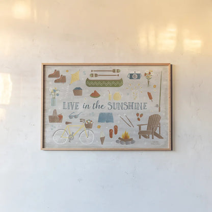 Summer Sunshine III by Laura Marshall. shown as a paper print in a natural frame. Available as a archival giclee rolled canvas, fine art paper, or poster print. SKU 31214i.