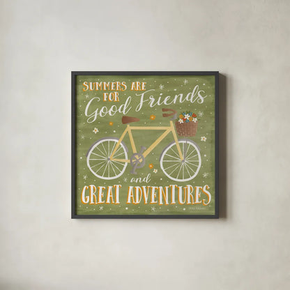 Summer Sunshine IV by Laura Marshall. Shown in a sleek black glass frame for a contemporary gallery look. Available as an archival giclee rolled canvas, fine art paper, or poster print. SKU 31215a.