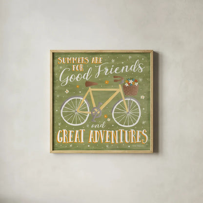 Summer Sunshine IV by Laura Marshall. Shown in a natural wood glass frame for a timeless modern aesthetic. Available as an archival giclee rolled canvas, fine art paper, or poster print. SKU 31215a.