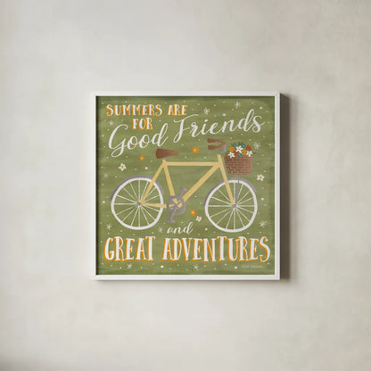 Summer Sunshine IV by Laura Marshall. Shown in a crisp white glass frame for a clean and minimalist style. Available as an archival giclee rolled canvas, fine art paper, or poster print. SKU 31215a.