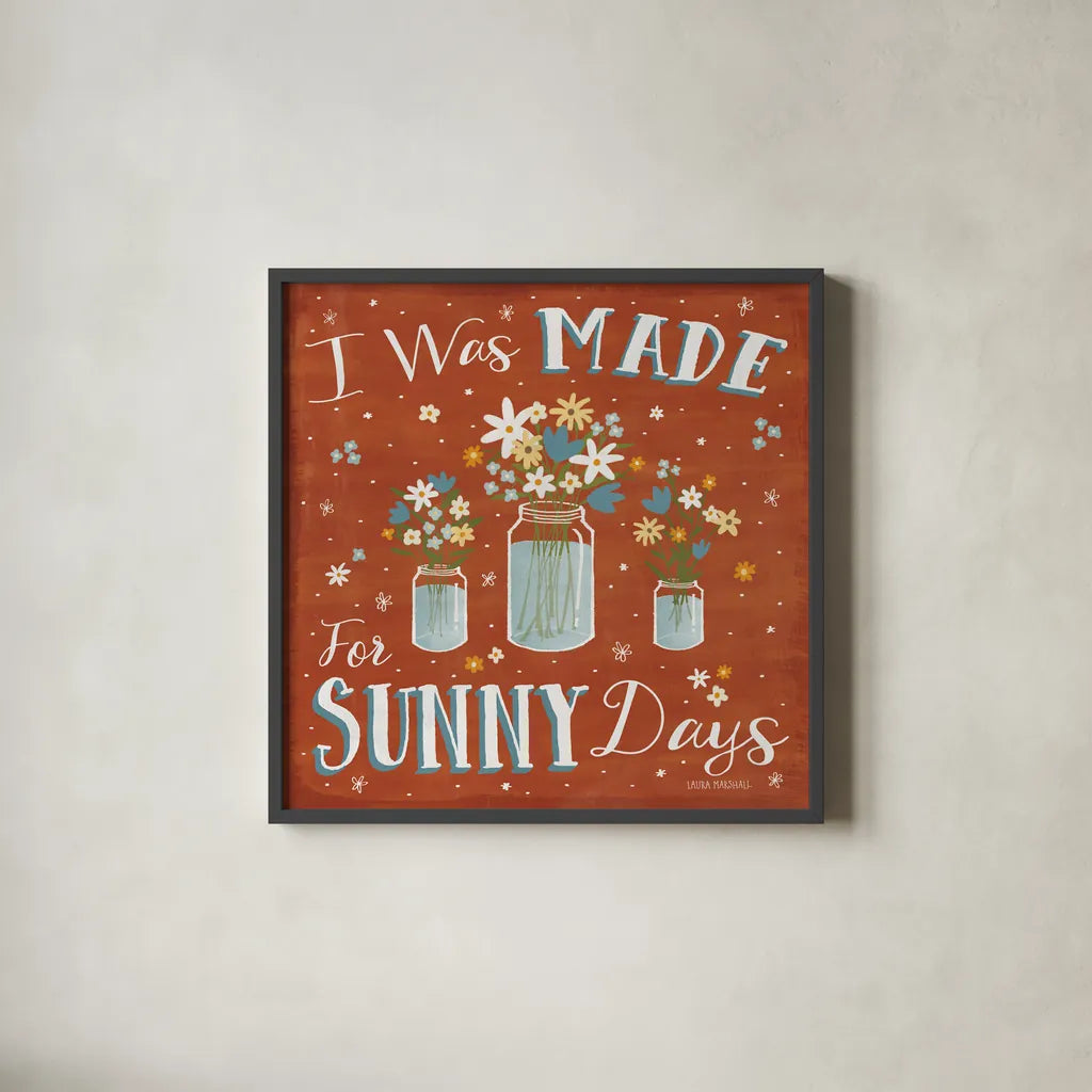 Summer Sunshine VII by Laura Marshall. Shown in a sleek black glass frame for a contemporary gallery look. Available as an archival giclee rolled canvas, fine art paper, or poster print. SKU 31218a.