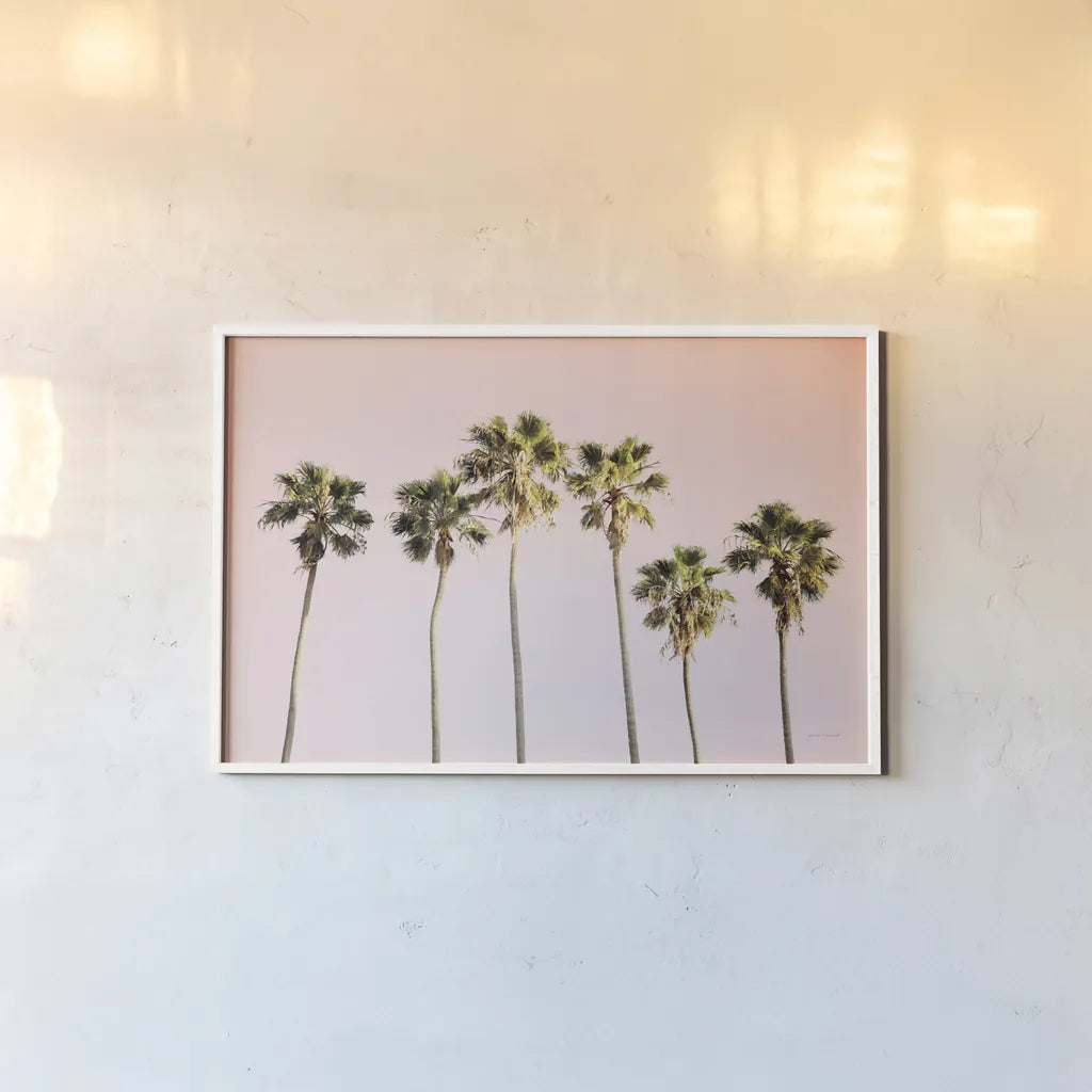Summer V Pink by Laura Marshall. shown as a paper print in a white frame. Available as a archival giclee rolled canvas, fine art paper, or poster print. SKU 82317i.