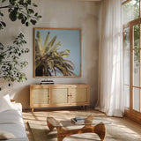 Summer VI by Laura Marshall. Shown in a natural wood frame in a cozy modern living room. Available as an archival giclee rolled canvas, fine art paper, or poster print. SKU 42859a.